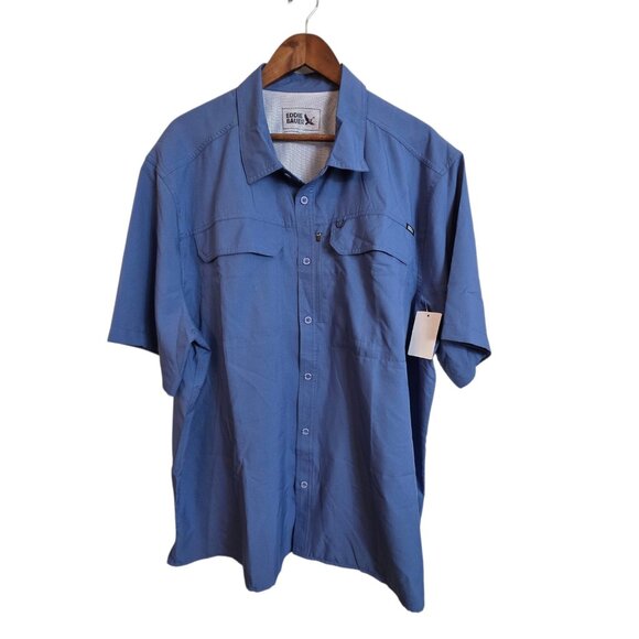 50% OFF Eddie Bauer Shirt Mens 2XL Navy Blue Vented Pockets Outdoor Fishing - Picture 1 of 16